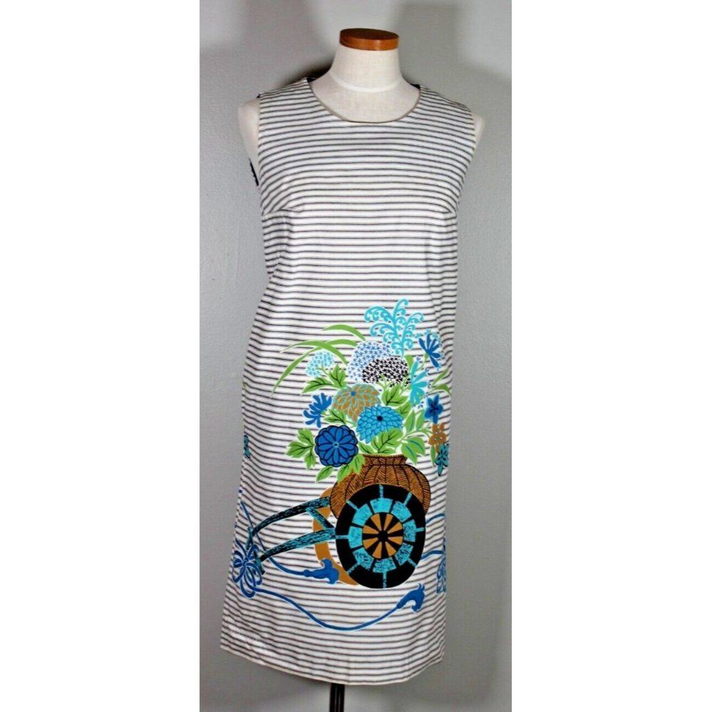 VINTAGE Norman for  At Home Wear Shift Novelty Print Sleeveless Sz 12